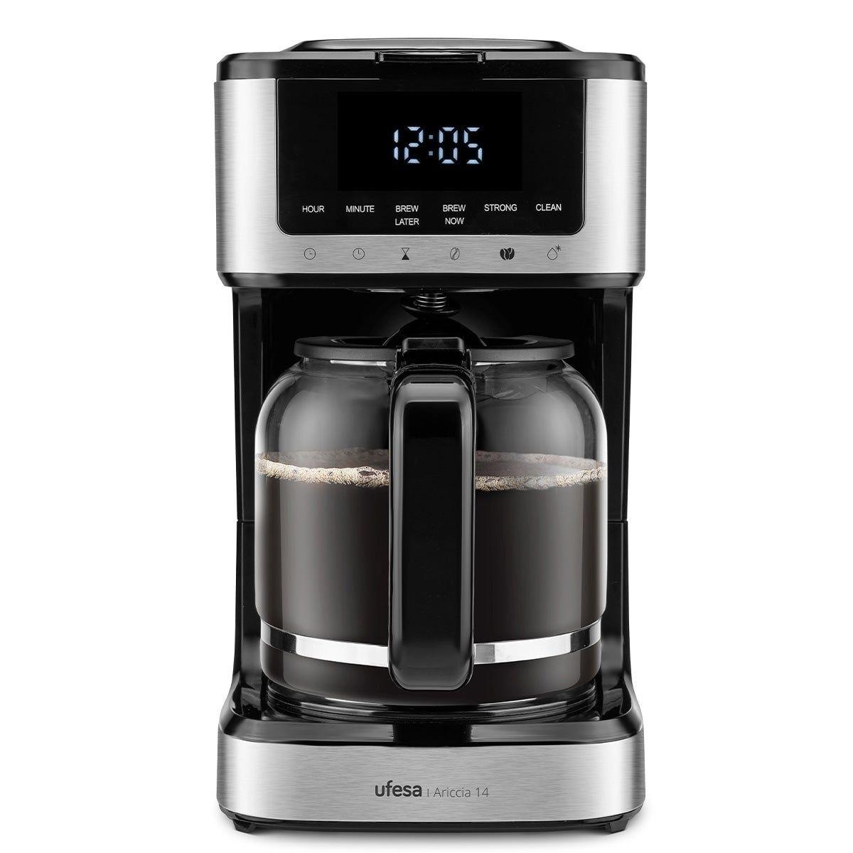 Máquina de Café de Filtro UFESA Ariccia 14 (Café moído - 900 W - 1,8 L - Preto e Inox)