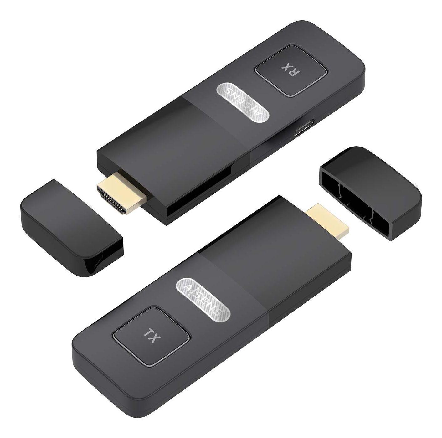Transmissor e Recetor HDMI Sem Fios AISENS ASWL-H2K30M001-BK (60 Hz - Preto)