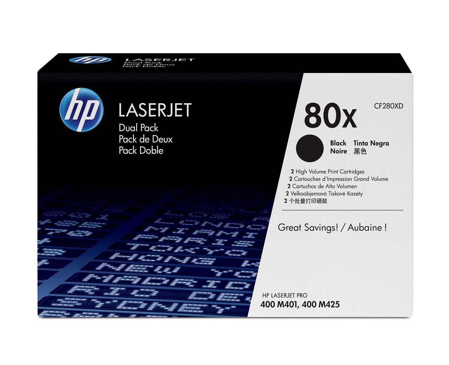 Toner HP 80X CF280XD (13800 páginas - Preto)