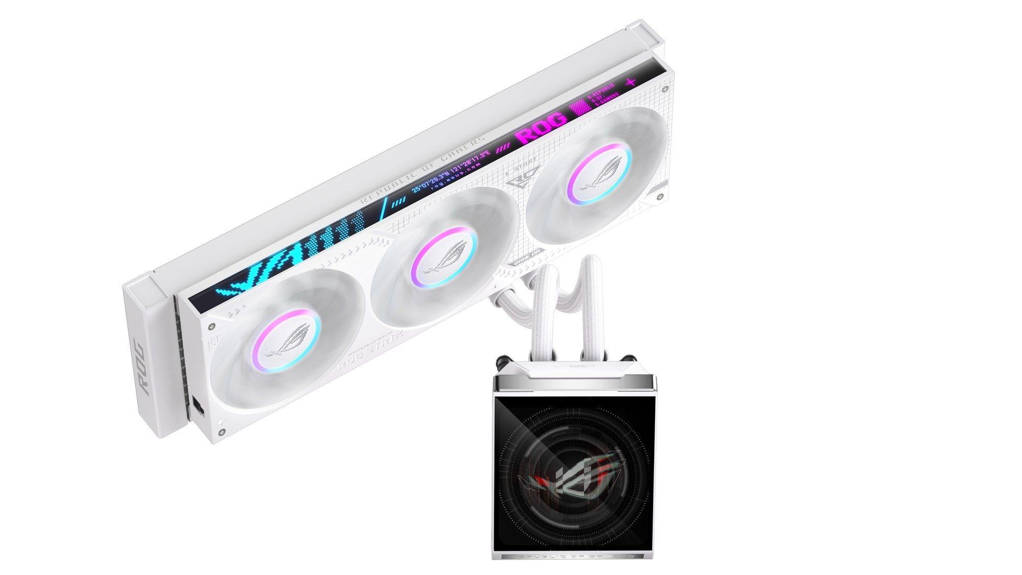 Sistema de Refrigeração Líquida para CPU ASUS ROG STRIX SLC IV 360 ARGB LCD (AM4, AM5, LGA 1700, LGA 1851 - 120 mm - 2500 RPM - Branco) — imagem 1