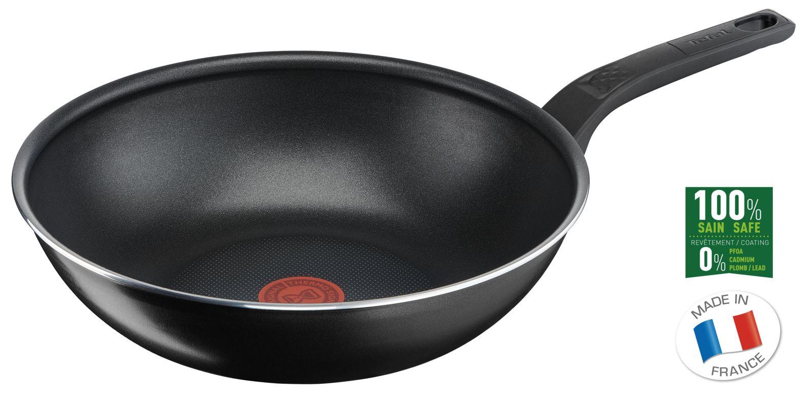 Frigideira Wok TEFAL Easy Cook&Clean B5551933 (Alumínio - Preto)