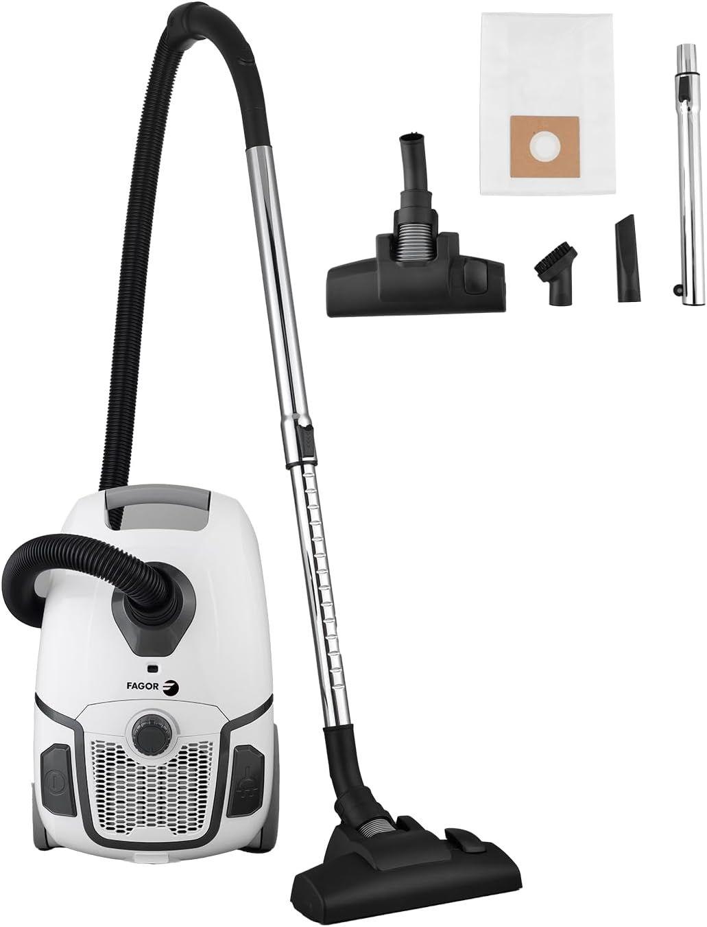 Aspirador com Saco FAGOR Ares Essencial Dupla (Altura 24,5 cm - 17 kPa - 3 L - Prateado)