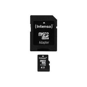 Cartão de Memória INTENSO 4 GB Classe 10 (4GB - Classe 10 - 25 MB/s - Preto)
